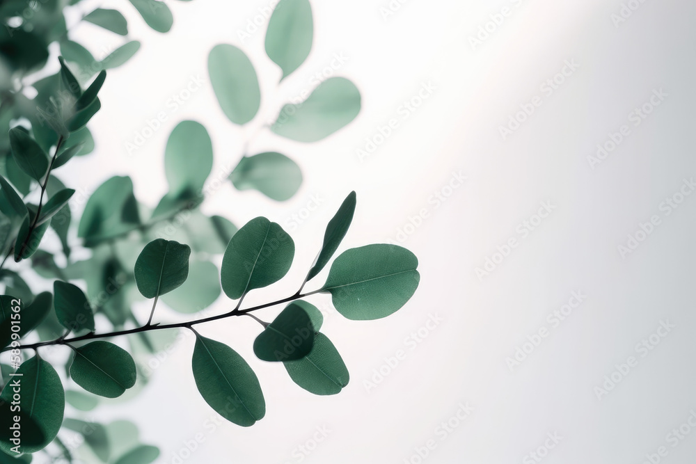 Background pattern with exotic leaves created with AI	