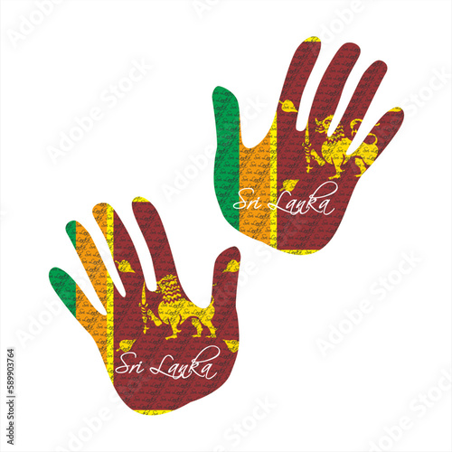 sri lanka flag hand vector