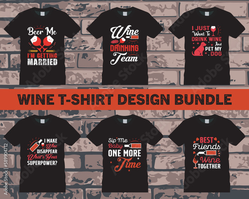 Wine Quote t shirt design bundle.