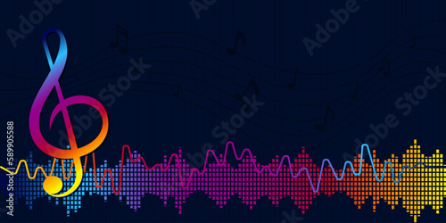 Colorful Music background with sound bar