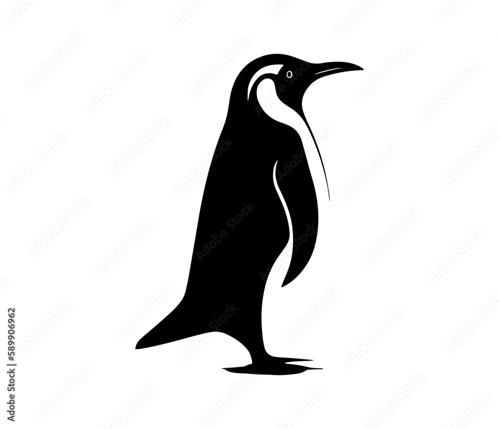 Fototapeta premium Penguin Face, Silhouettes Penguin Face SVG, black and white Penguin vector