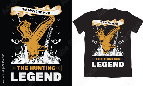 THE MAN THE MYTH THE HUNTING LEGEND-HUNTING T-SHIRT DESIGN GRAPHIC