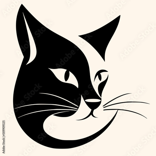 Cat vector for logo or icon, drawing Elegant minimalist style,abstract style Illustration