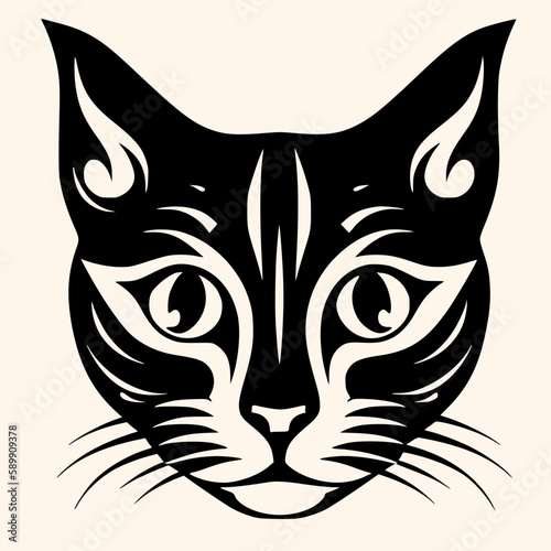 Cat vector for logo or icon, drawing Elegant minimalist style,abstract style Illustration