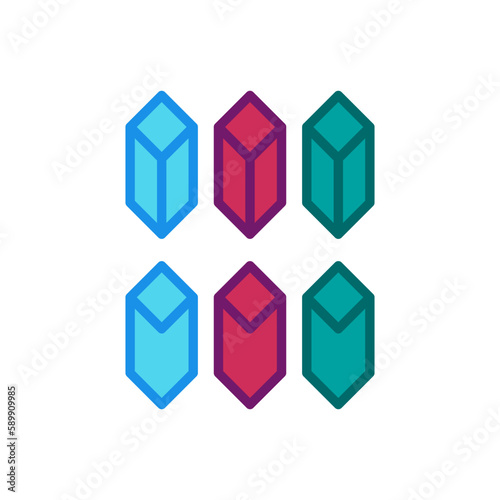 Geometric Gems Crystal Video Game Graphic Asset