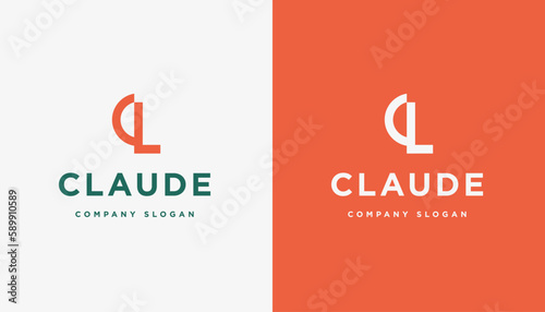 Initial CL letter logo. Vector business branding flat logo design illustration