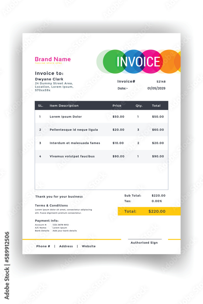 clean and modern corporate business billing invoice design template clean and modern corporate business billing invoice design template