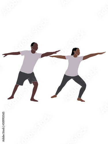 Abstract people yoga poses illustration 