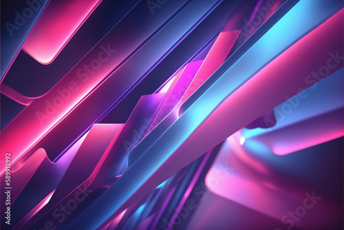 Abstract background with glowing neon lines for a visually stunning and modern aesthetic  Generative AI