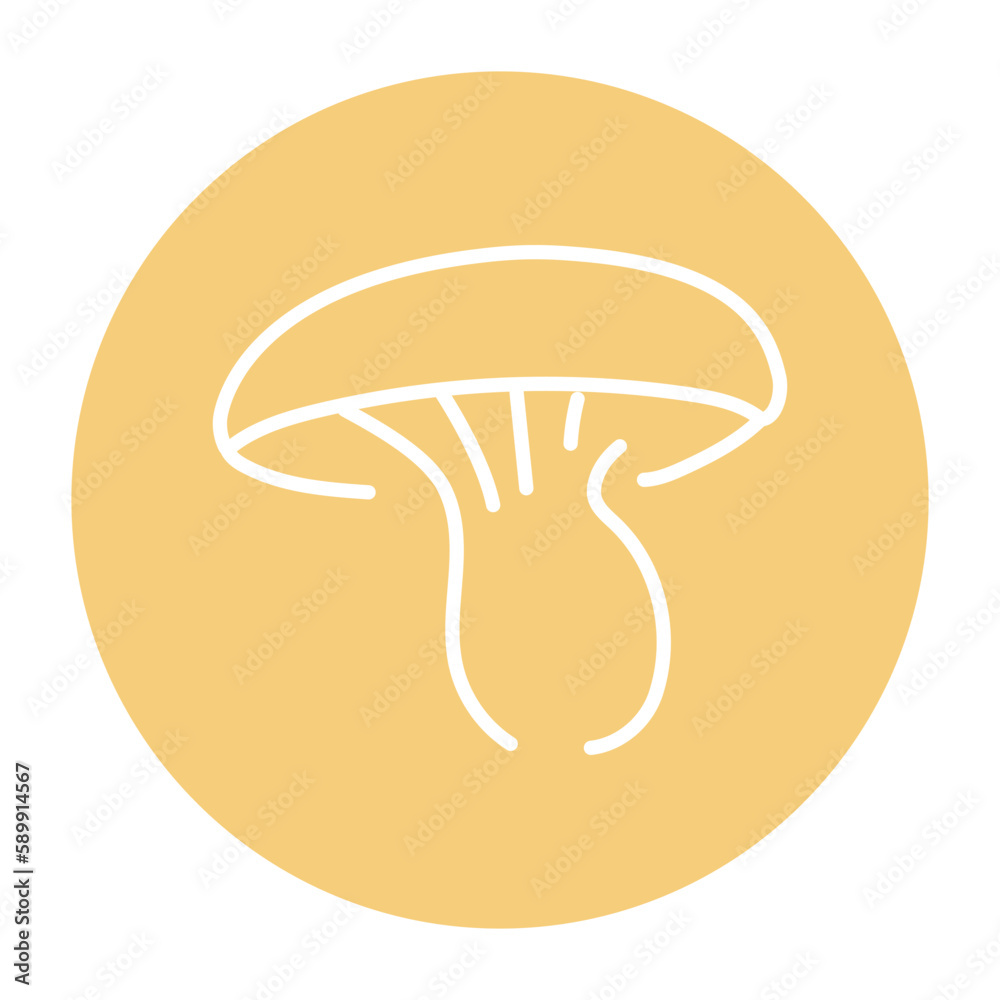 Boletus mushroom color line icon. Cooking ingredient. Boletus mushroom color line icon. Cooking ingredient.