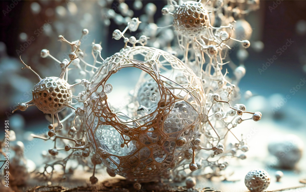 Obraz premium Abstract three dimensional organic structure. Created with Generative AI technology.