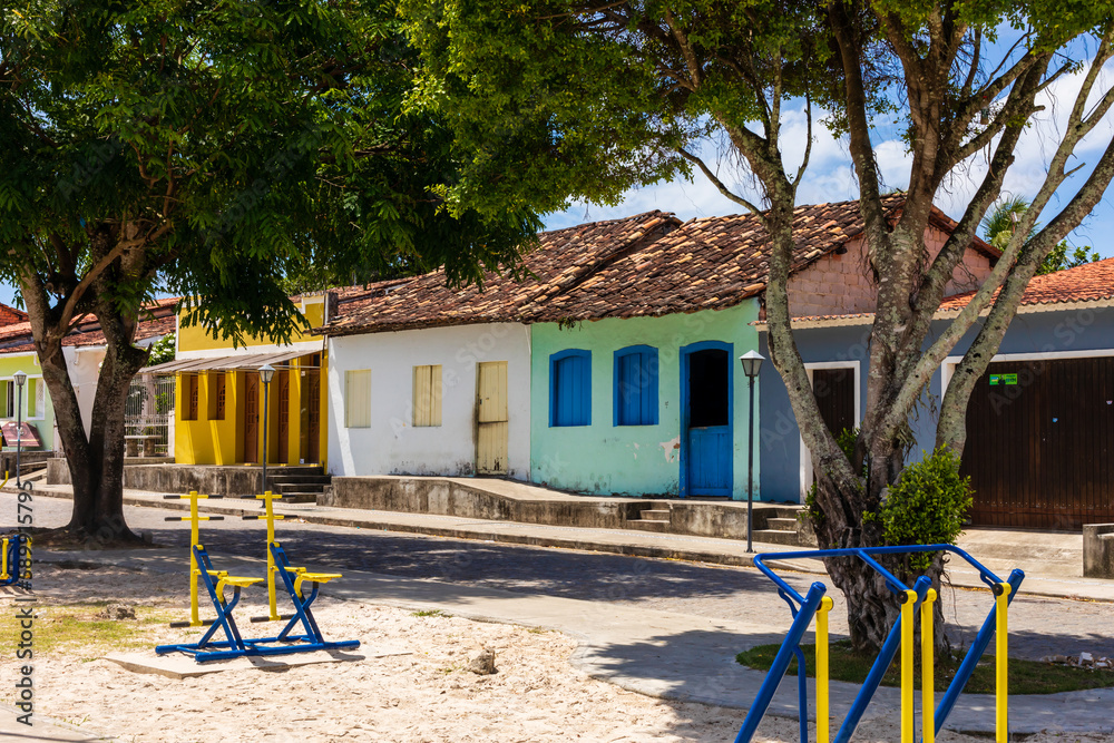 Typical houses of Marechal Deodoro around the church square