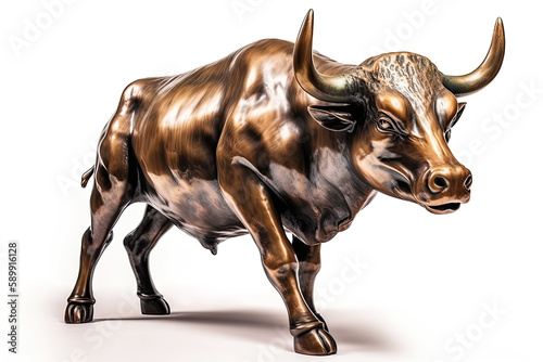 AI generated illustration of copper Bull Bull represents aggressive financial optimism