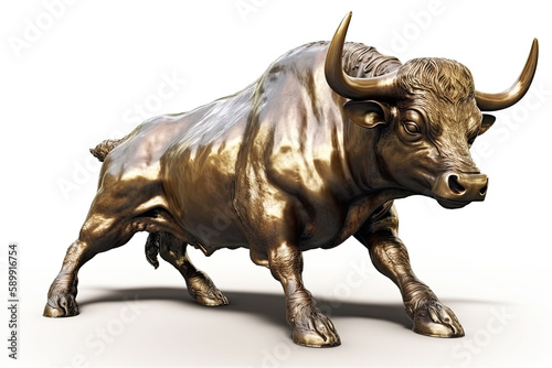 AI generated  illustration of copper Bull Bull represents aggressive financial optimism
