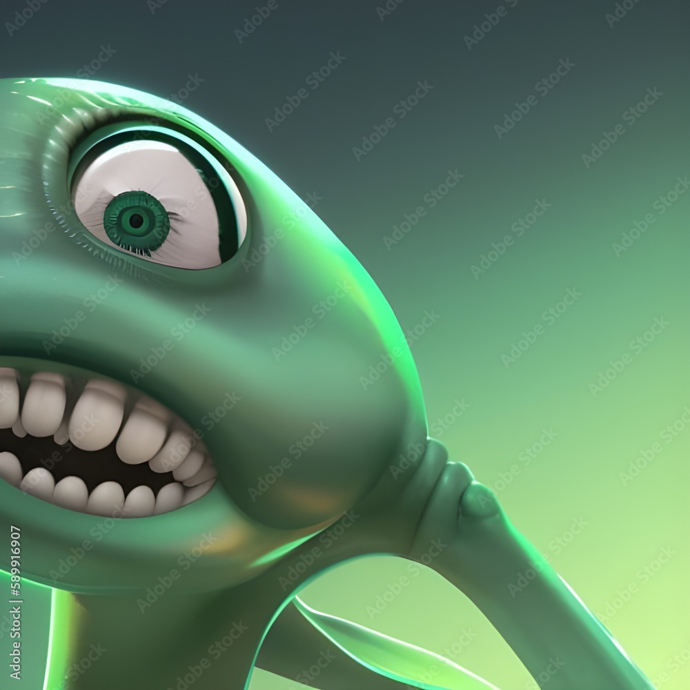 Fototapeta premium green alien monster