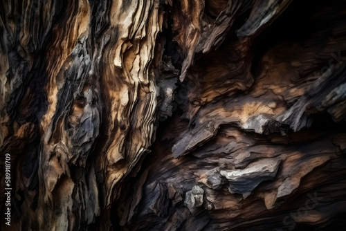 Tree bark surface texture. Close-up. Nature background for design. Generative ai.