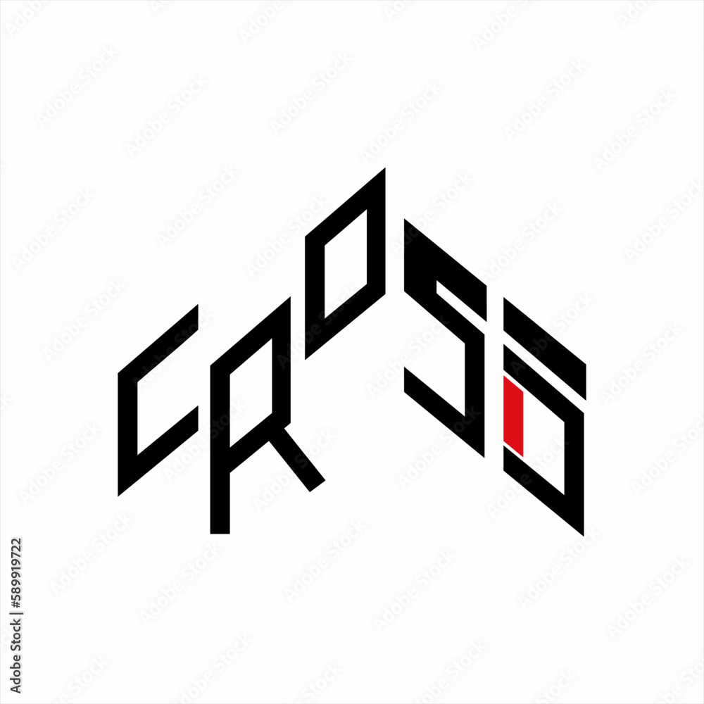 Abstract roof logo design with word cross and cross symbol.