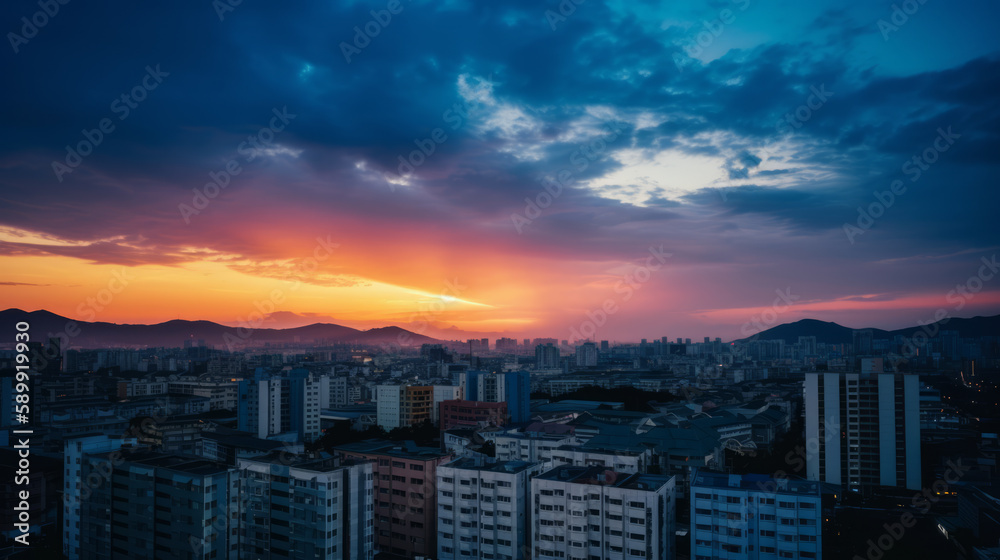 Fototapeta premium Sunrise over the city
