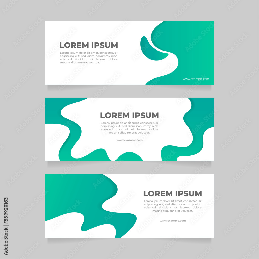 Clean and Contemporary Green Abstract Minimalism Banner Set