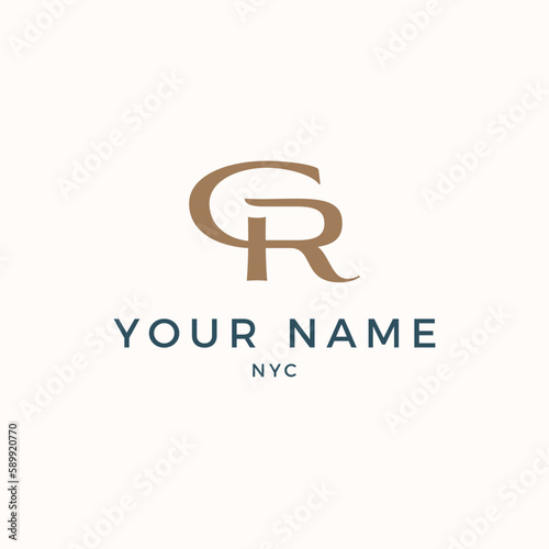 modern GR elegance luxury logo 