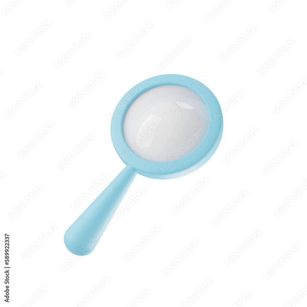 Loupe 3d in realistic style on white background. Business vector icon. Transparent background. Search icon Loupe 3d in realistic style on white background. Business vector icon. Transparent background. Search icon