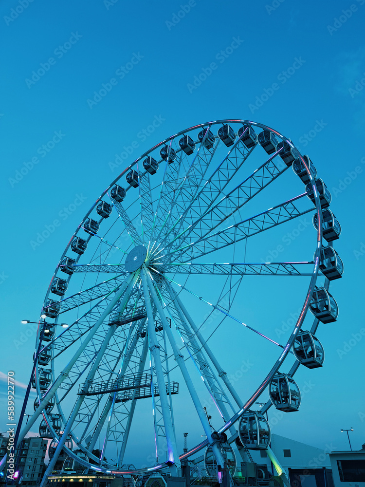 Ferris wheel at night.