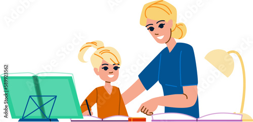 doing homework mother vector