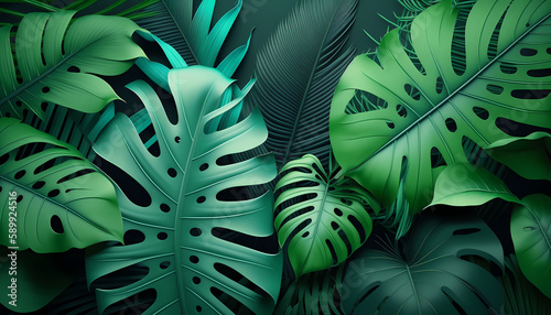 leaves background made with Generative AI 
