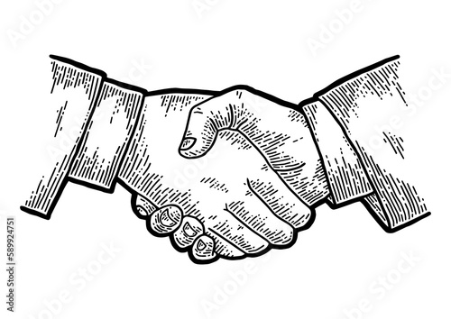 Businessman handshake sketch PNG illustration with transparent background
