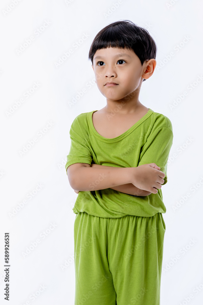 Portrait of cute Asian boy. Little boy isolated on white background. Boy fun on white background Portrait of cute Asian boy. Little boy isolated on white background. Boy fun on white background