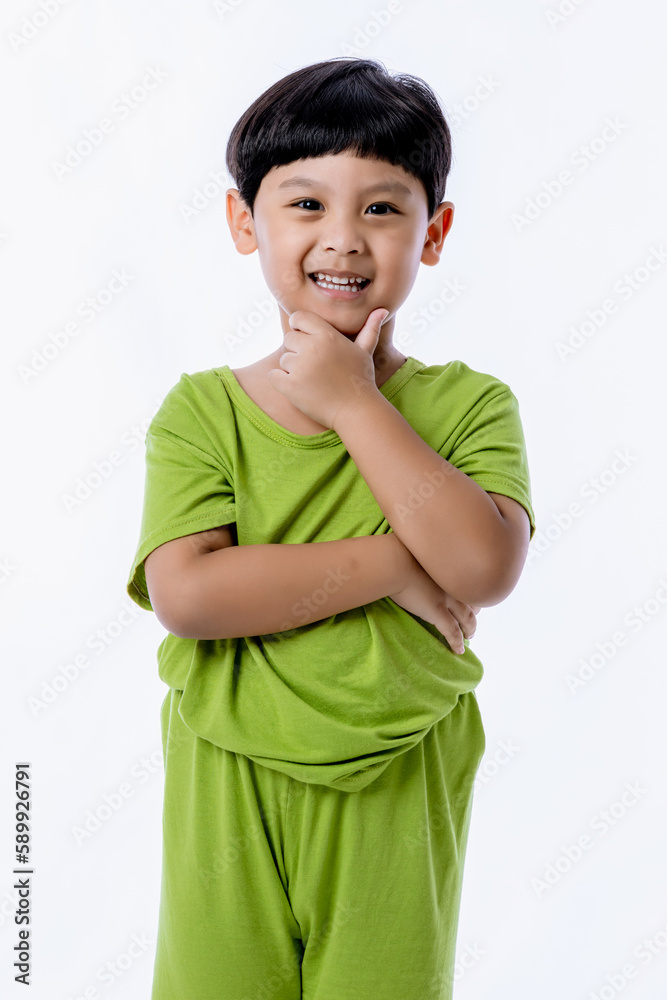 Portrait of cute Asian boy. Little boy isolated on white background. Boy fun on white background Portrait of cute Asian boy. Little boy isolated on white background. Boy fun on white background