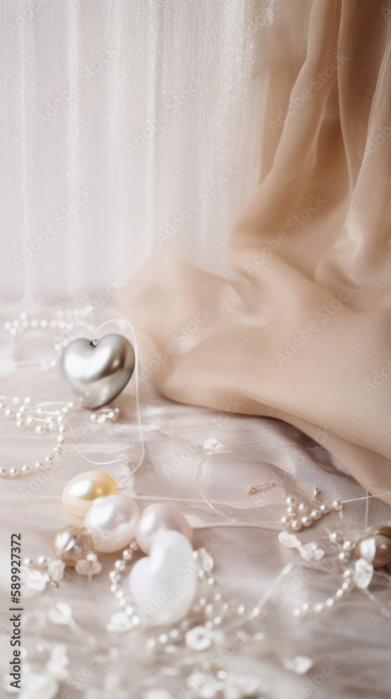 Wedding luxury background. Illustration AI Generative.
