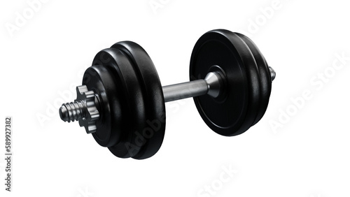 Black rubber dumbbells with perforated handle