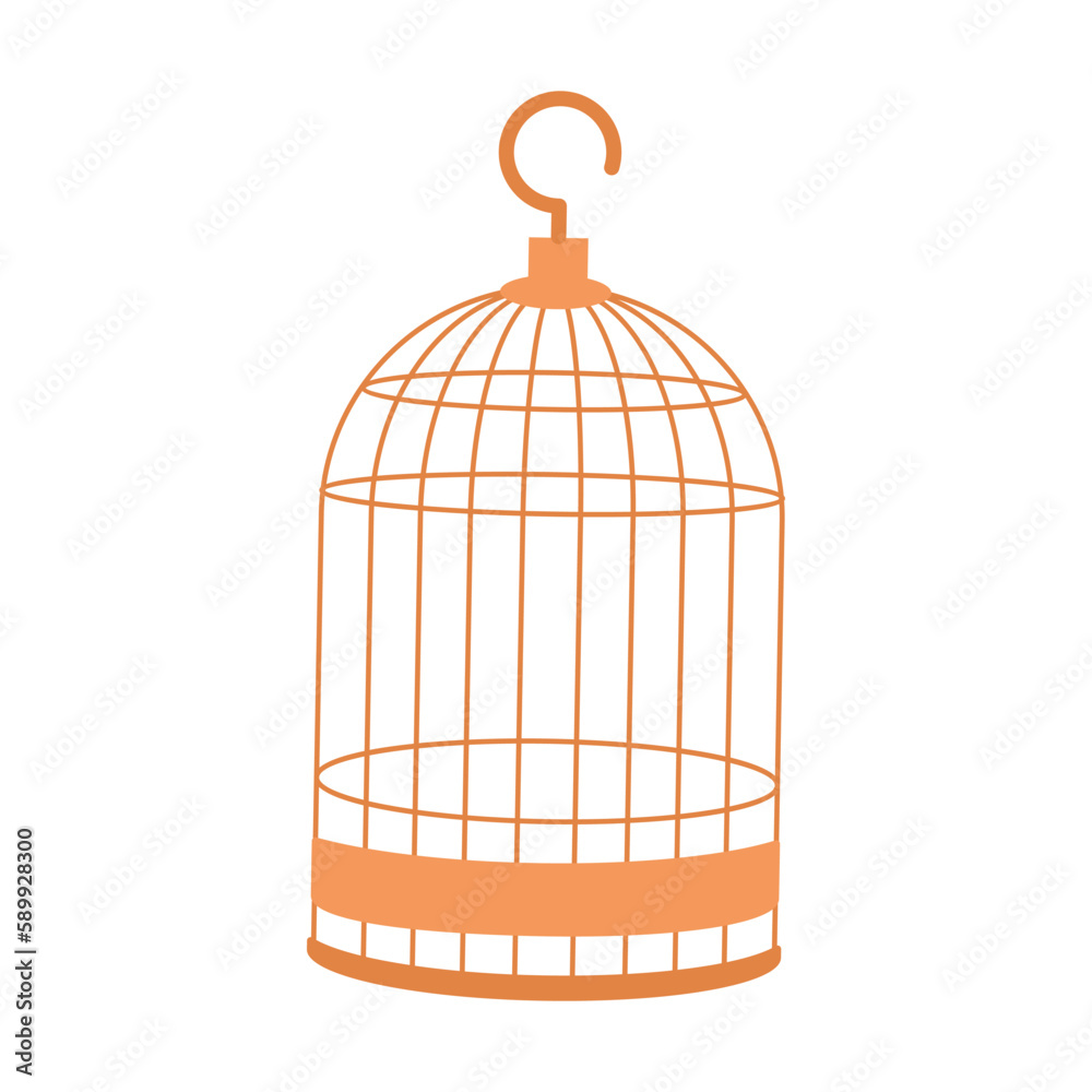 empty bird cage flat design style with good quality