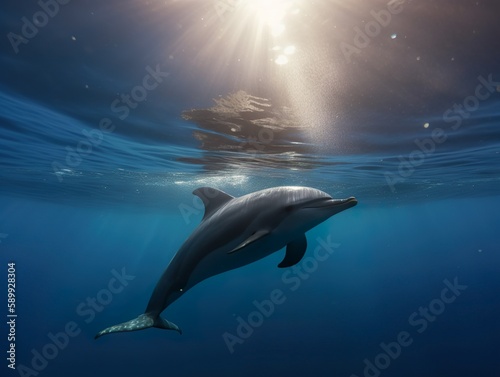 Wunderbare Geschöpfe, Delphine in freier Natur, generativ AI