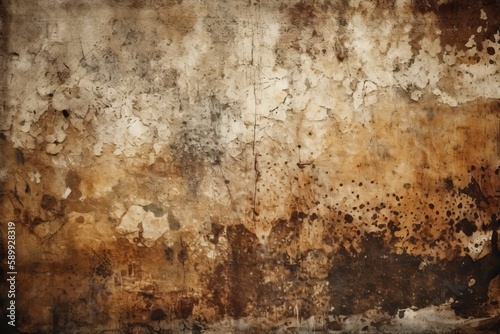 grimy and stained wall covered in layers of dirt and grime. Generative AI