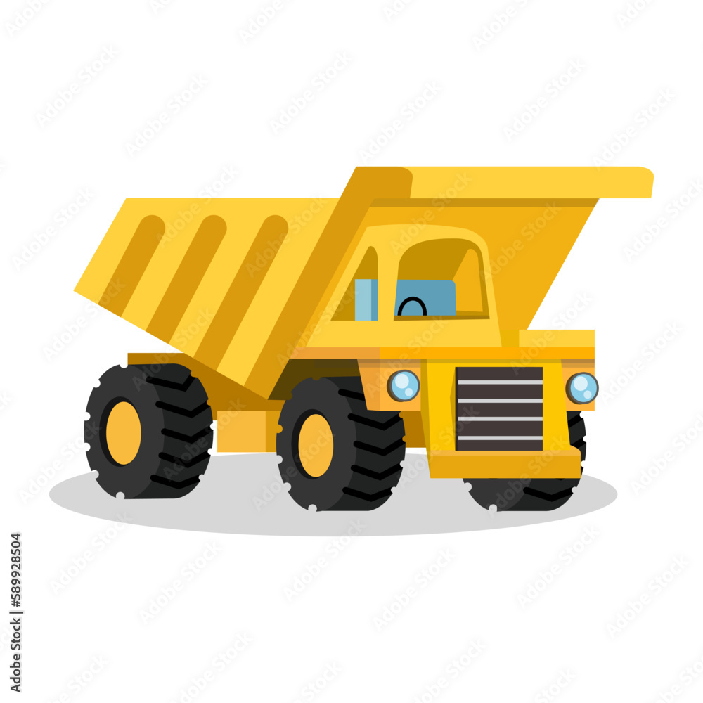 yellow big truck flat design style with good quality yellow big truck flat design style with good quality