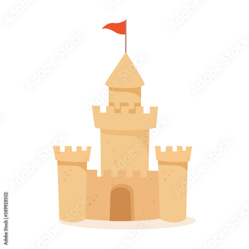 sand castle flat design style with good quality