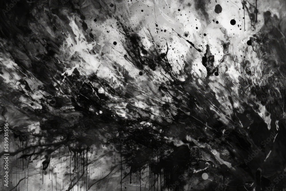 Naklejka premium monochromatic tree painting. Generative AI
