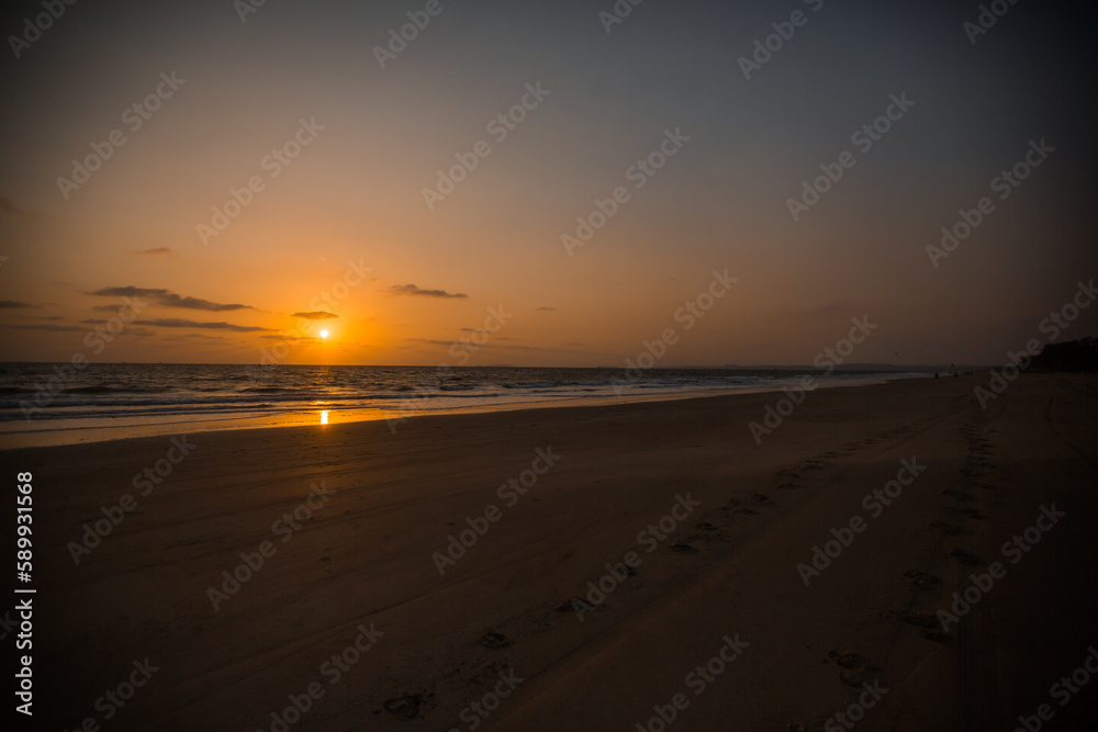 Beautiful sunset in india over the arabian sea Beautiful sunset in india over the arabian sea