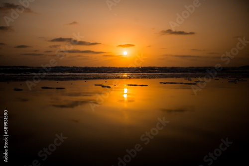 Beautiful sunset in india over the arabian sea