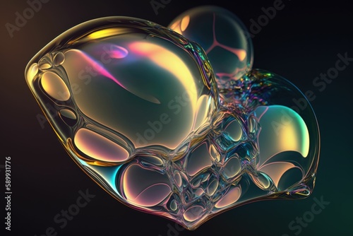 Abstract Organic Shape in Transparent 3D: A Close-Up View of Flowless Beauty
