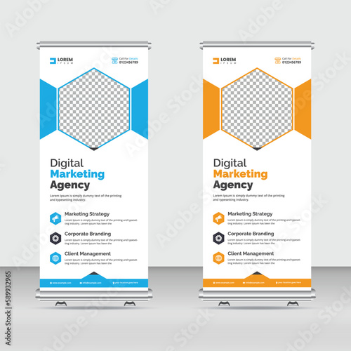corporate roll up stand banner template design for a business