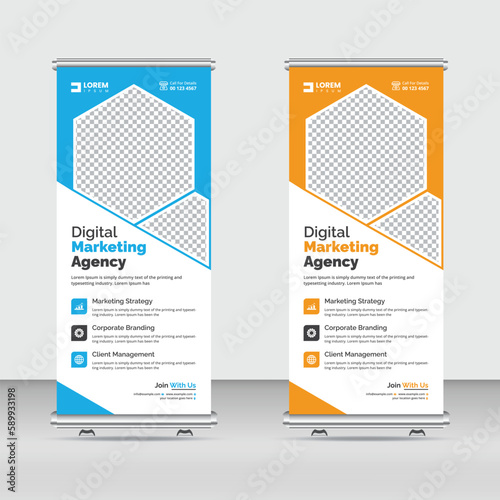 corporate roll up stand banner template design for a business