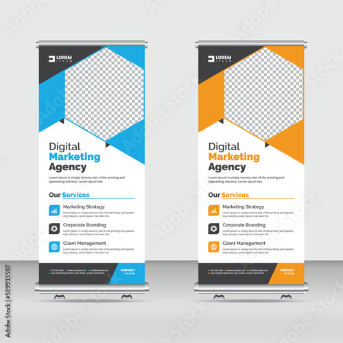 corporate roll up stand banner template design for a business