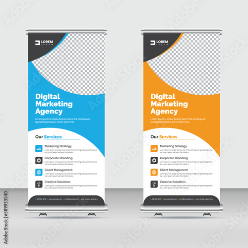 corporate roll up stand banner template design for a business