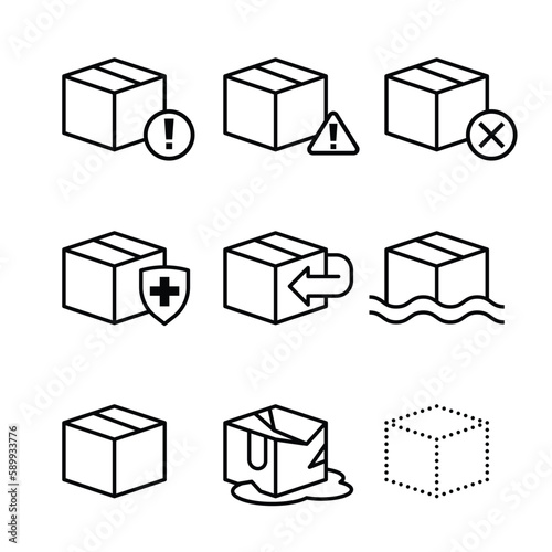 Parcel problem symbol of online shopping.