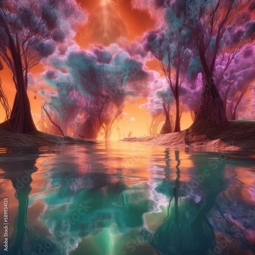 Feywild Trees and Surreal Glow  A Vast Fantasy Landscape