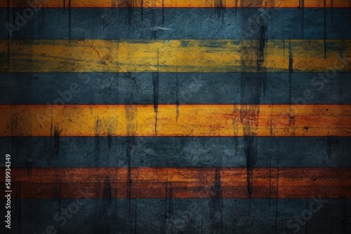 textured yellow and blue striped background with a distressed look. Generative AI