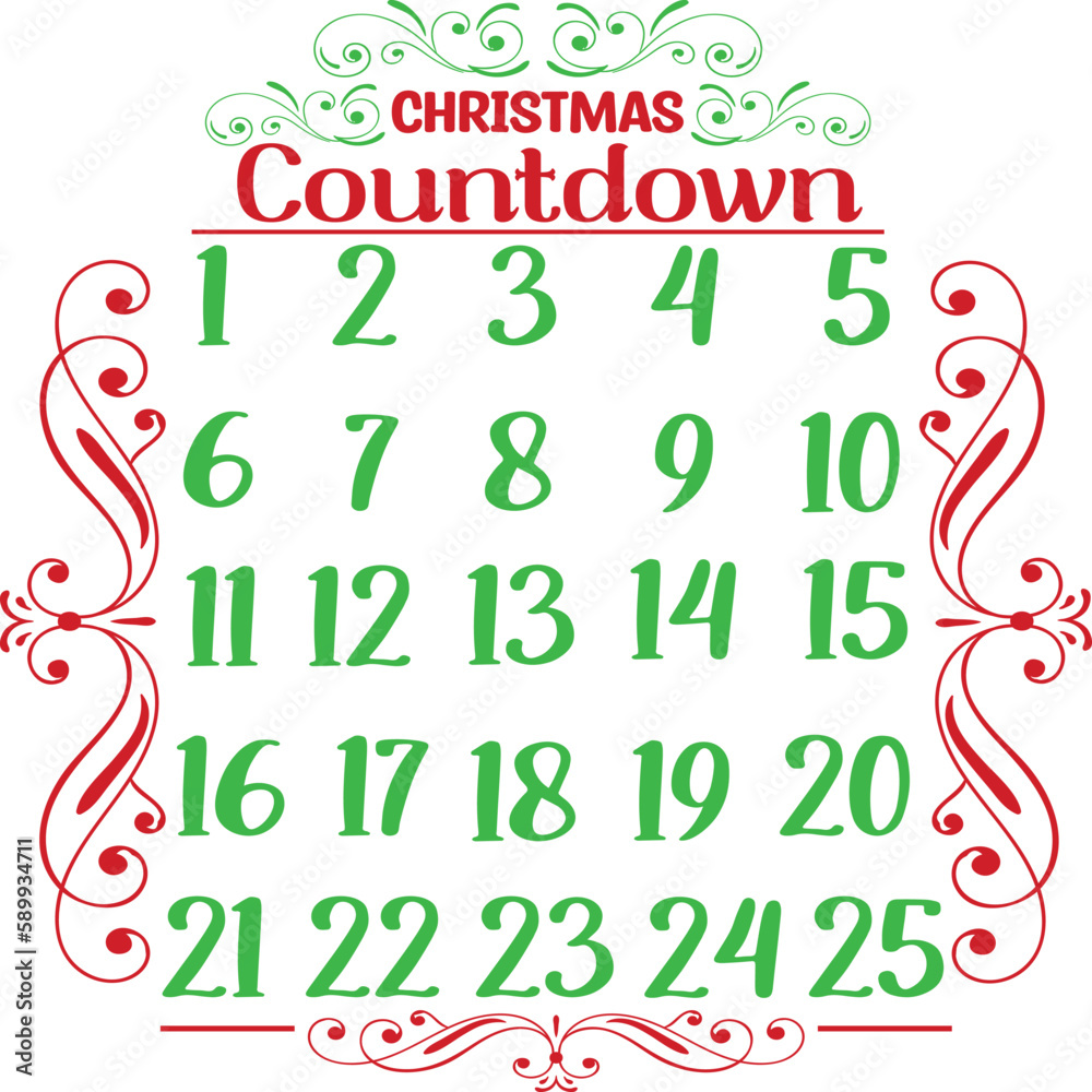 Christmas Countdown Svg Christmas Countdown Svg